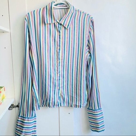 T.M.LEWIN Classic Striped Button Shirt - Picture 5 of 7